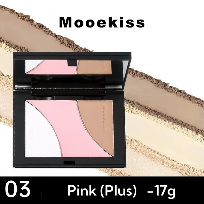 Mooekiss Magnetic Tri-Color Contouring Palette #03 Pink 17g