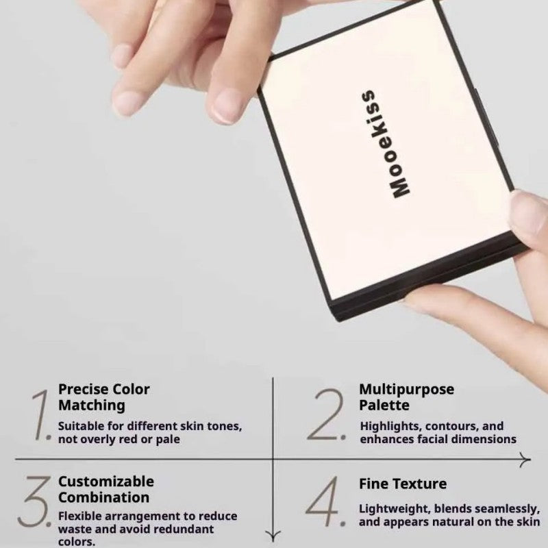 Mooekiss Magnetic Tri-Color Contouring Palette #03 Pink 17g