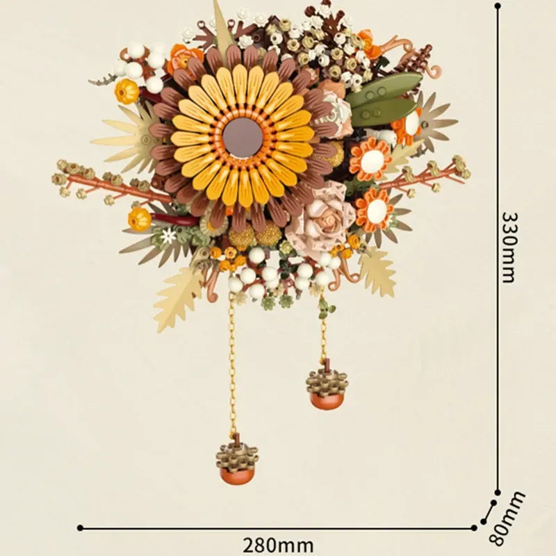Jaki Bouquet Sunflower Wall Decor Building Blocks Kit JK2511