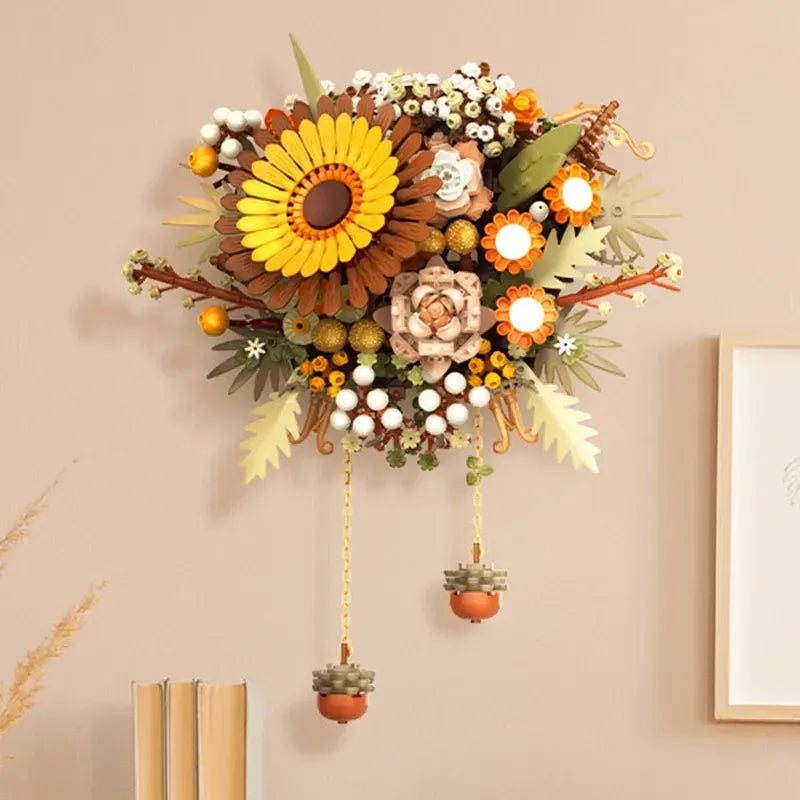 Jaki Bouquet Sunflower Wall Decor Building Blocks Kit JK2511