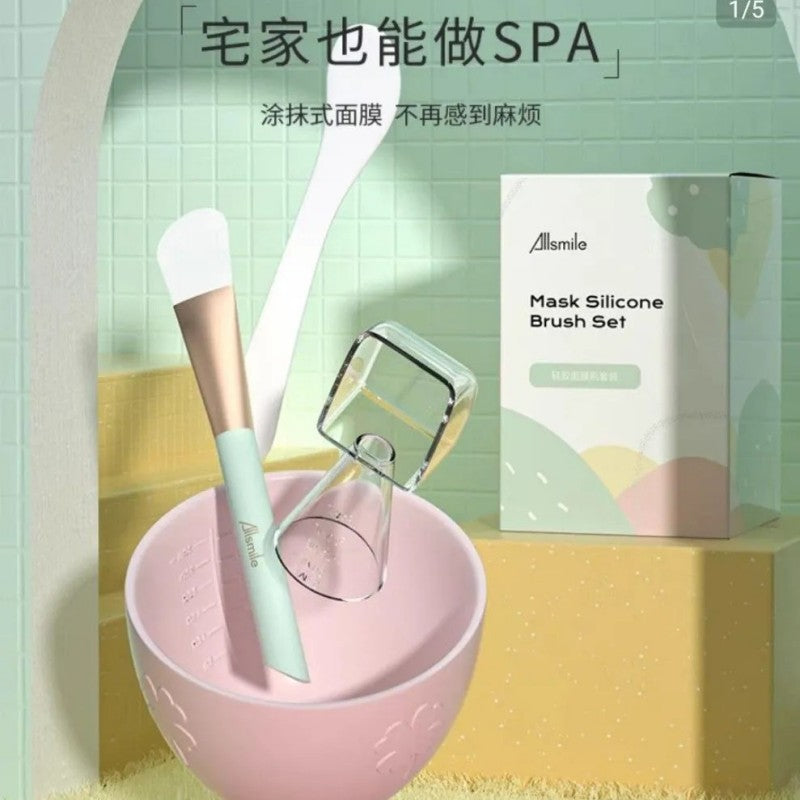Allsmile Mask Silicone Brush Set Moon White