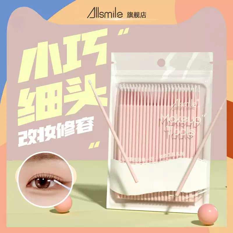 Allsmile Disposable Cotton Swabs Tools Pink 100pcs