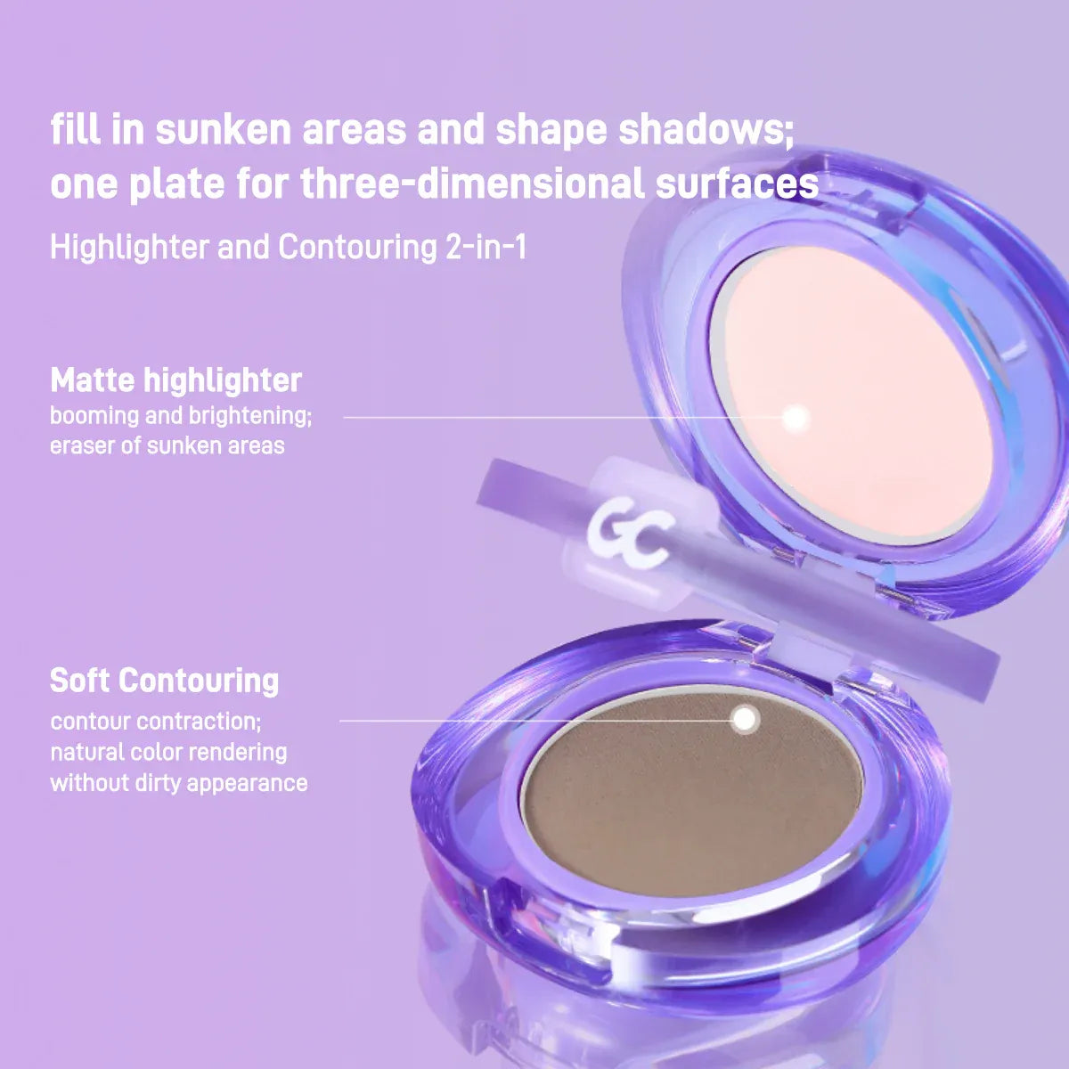 Girls Crush Matte Highlighter Contour Powder Duo #02 Warm Brown