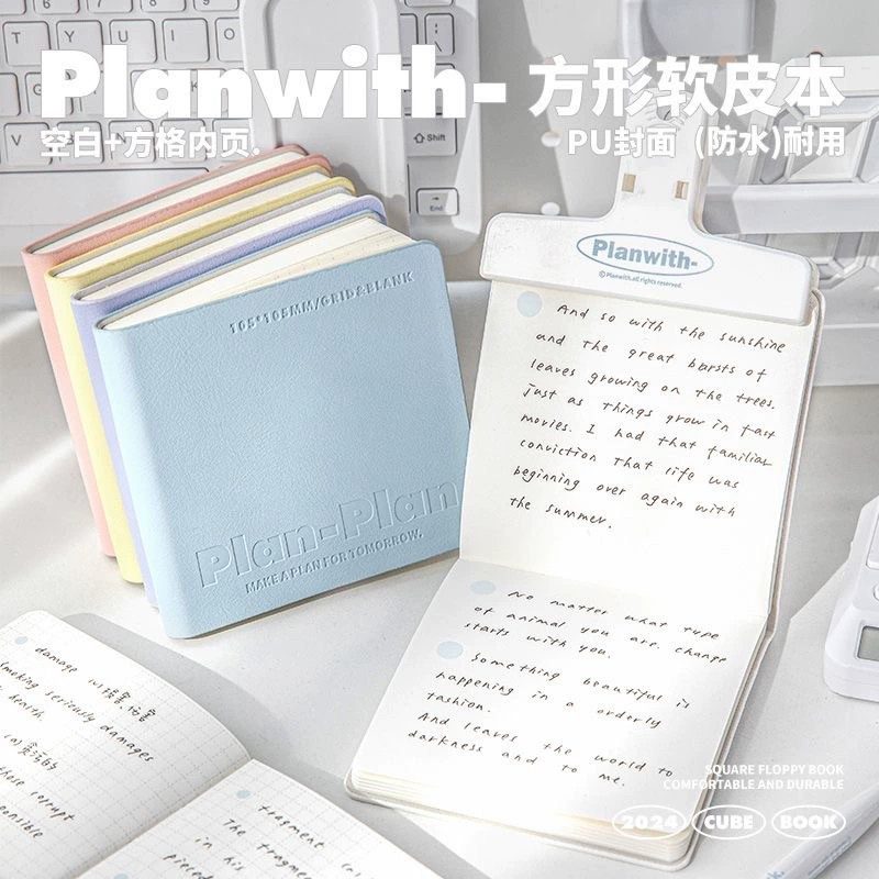 Planwith Cube Square Softcover Notebook Blue