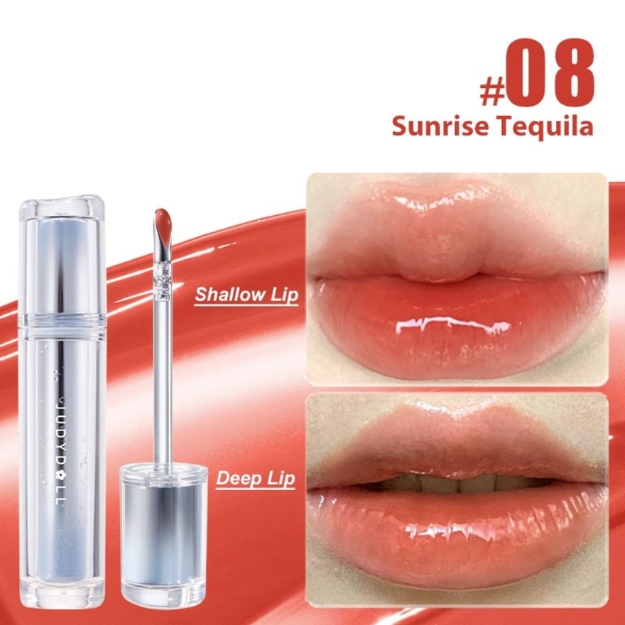 Judydoll Ice Watery Lip Gloss #08 PEACH PUNCH 2.4g
