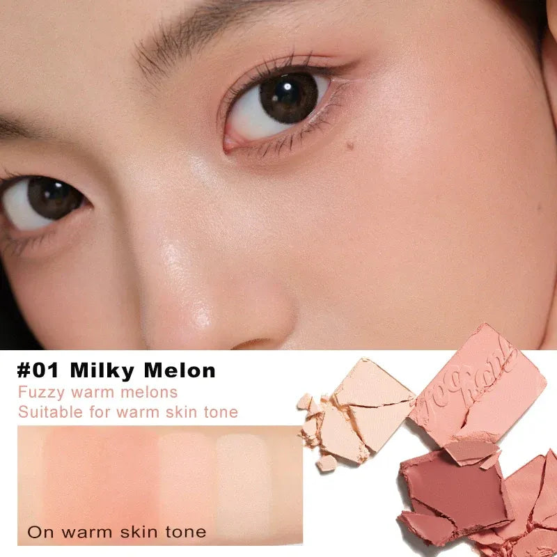 Judydoll 2 in 1 Blush Highlight Palette #01 Milky Melon