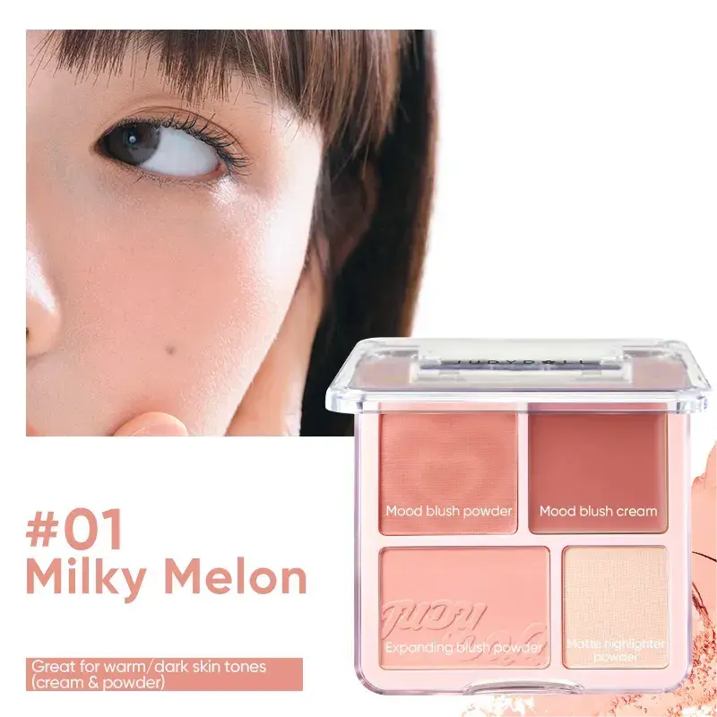 Judydoll 2 in 1 Blush Highlight Palette #01 Milky Melon