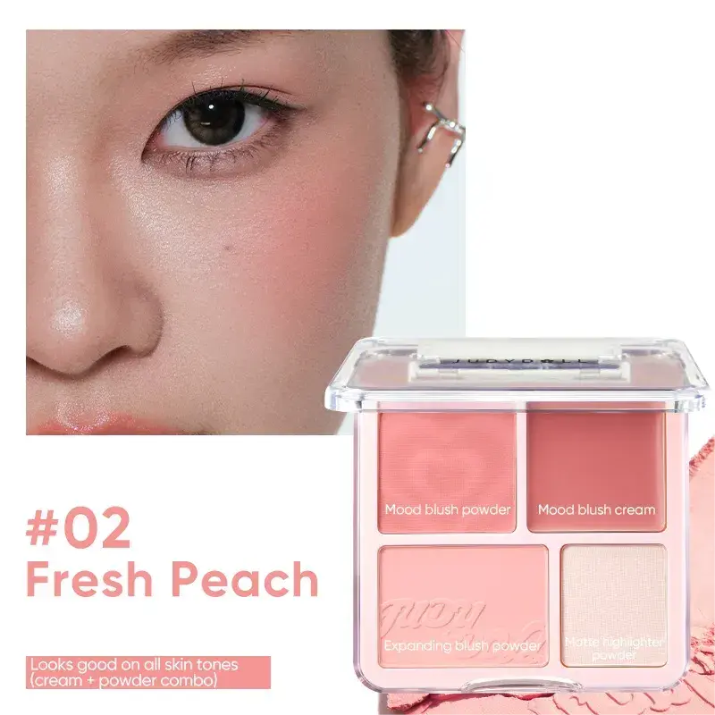 Judydoll 2 in 1 Blush Highlight Palette #02 Fresh Peach