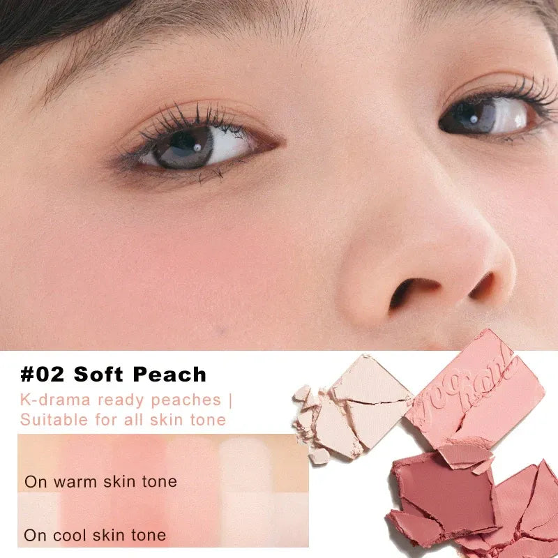 Judydoll 2 in 1 Blush Highlight Palette #02 Fresh Peach