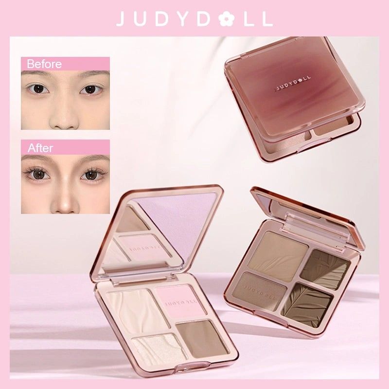 Judydoll 2 IN 1 Highlighter Contour Palette #04 Blush