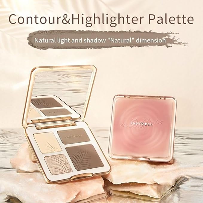Judydoll 2 IN 1 Highlighter Contour Palette #02 Warm
