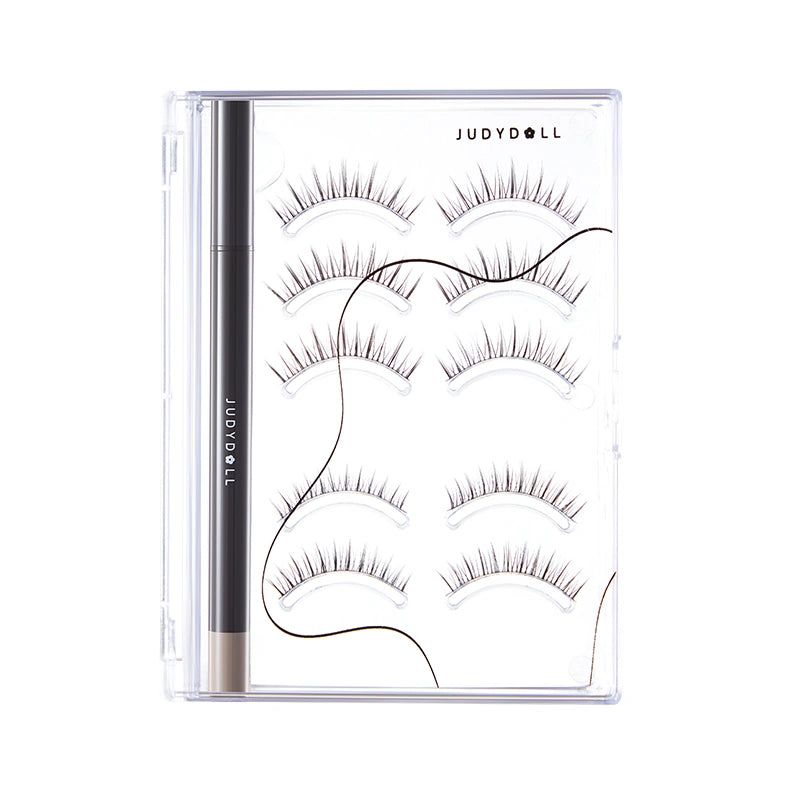 Judydoll Eyelashes & Adhesive Eyeliner Kit #01 Black