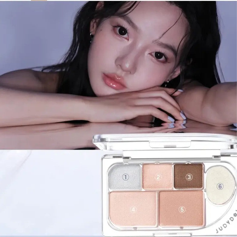 Judydoll Dew-Shine 6 Color Eyeshadow Palette #04 Barroco Pearl