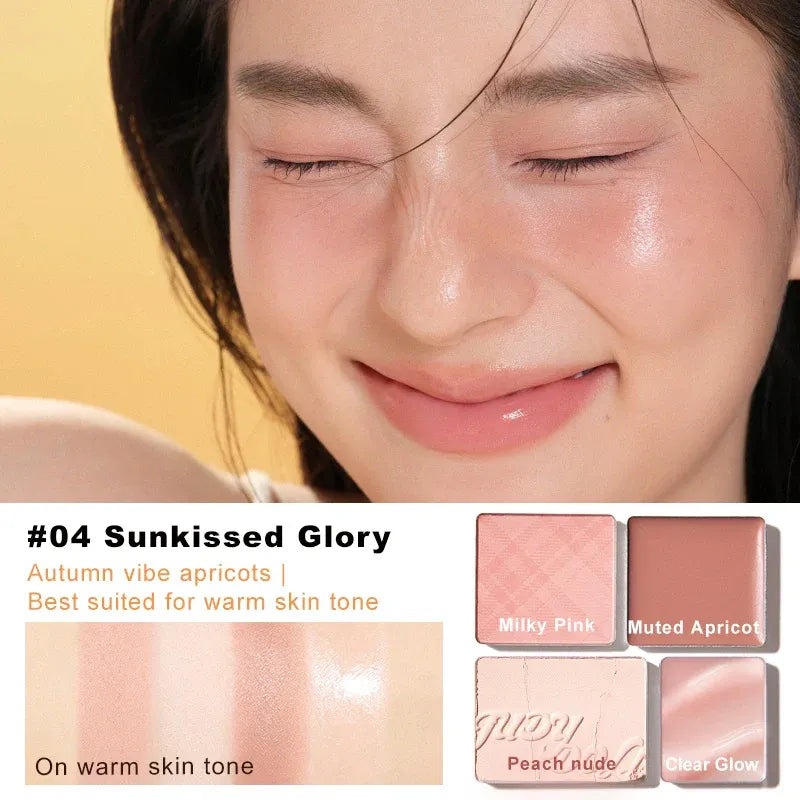 Judydoll 2 in 1 Blush Highlight Palette #04 Sunbath