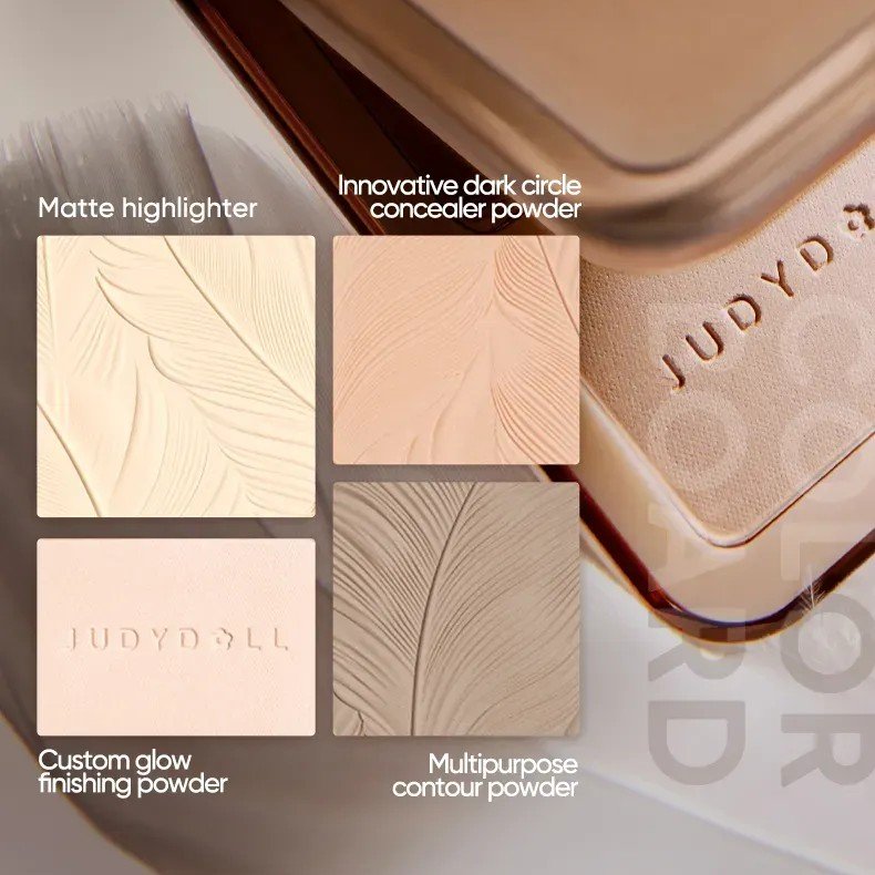 Judydoll 2 IN 1 Highlighter Contour Palette #05 Feather Glow Palette