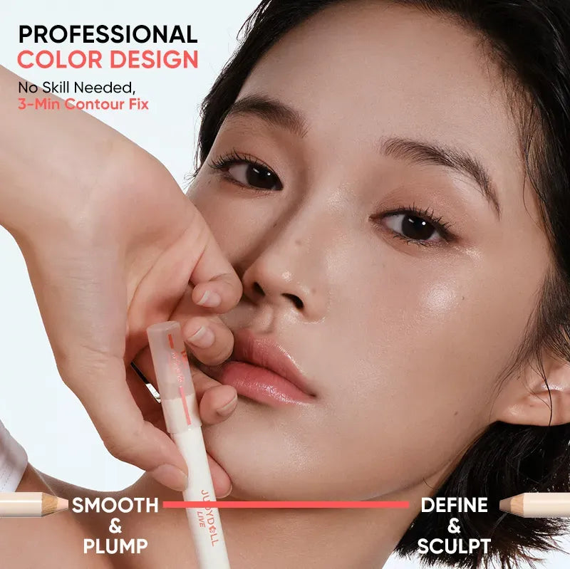 Judydoll Quick-Fix Contour Duo Highlight & Contour Stick #01 Soft Pink + Cool Grey Brown