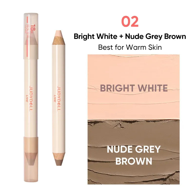 Judydoll Contour Duo Highlight & Contour Stick #02 Bright White + Nude Grey Brown