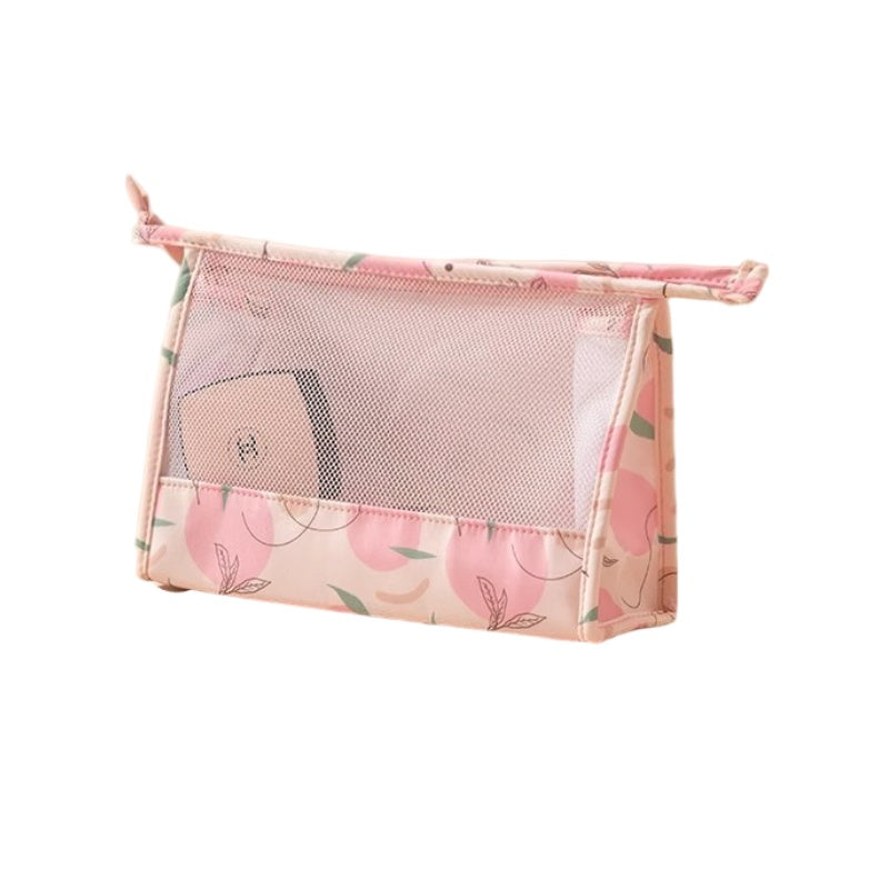 Youngtime Mesh Toiletry Bag Peach Pink 25*17.5*8cm