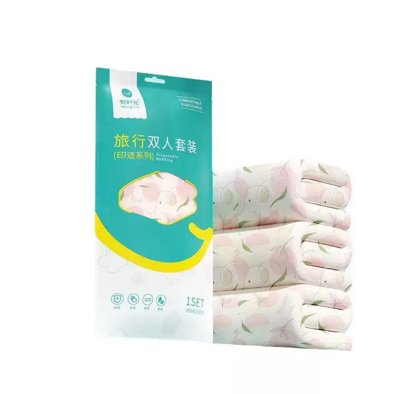 Youngtime Disposable Travel Bedding Set Peach