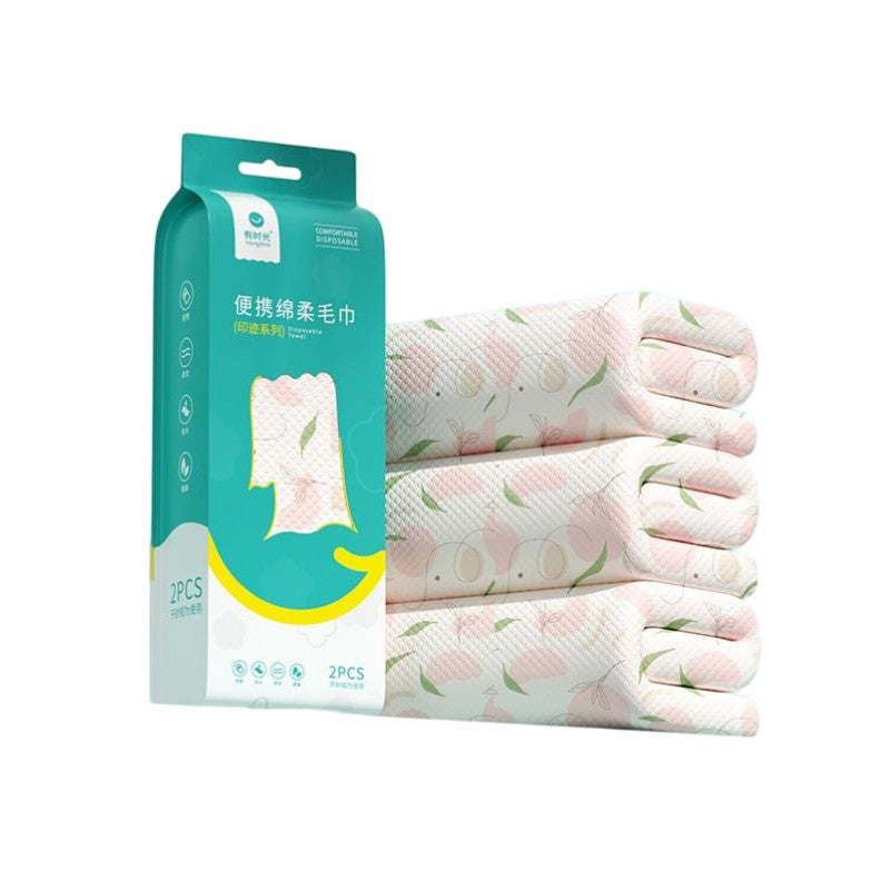 Youngtime Disposable Soft Face Towel Peach Pink 30*60cm 2pcs