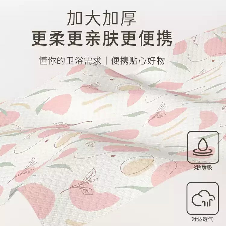 Youngtime Disposable Soft Face Towel Peach Pink 30*60cm 2pcs