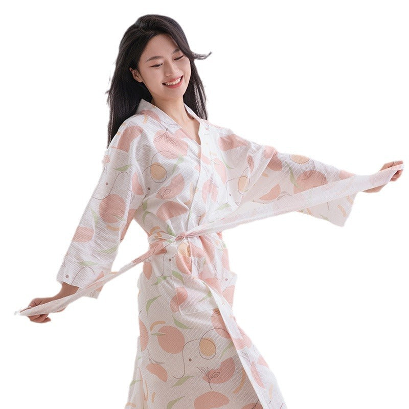 Youngtime Disposable Bathrobe Printed Peach 1pcs