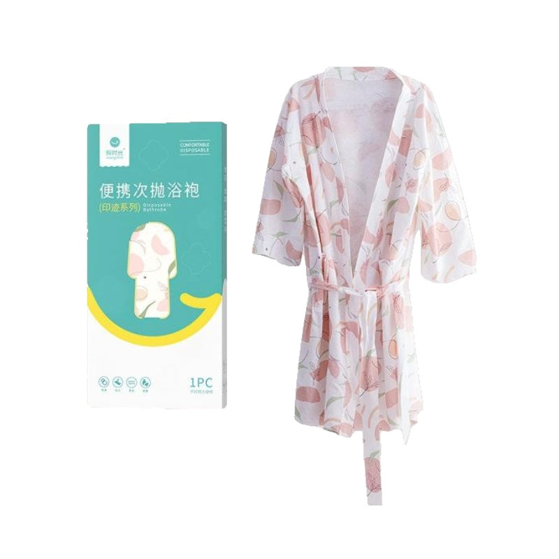 Youngtime Disposable Bathrobe Printed Peach 1pcs