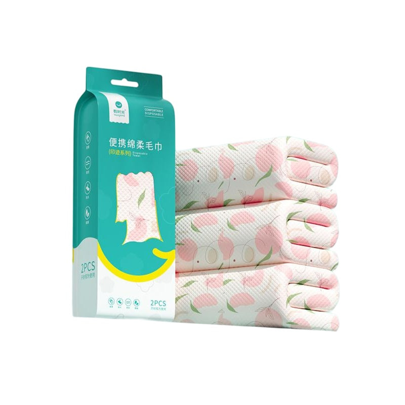 Youngtime Portable Soft Face Towel Peach Pink 30*60cm 2pcs
