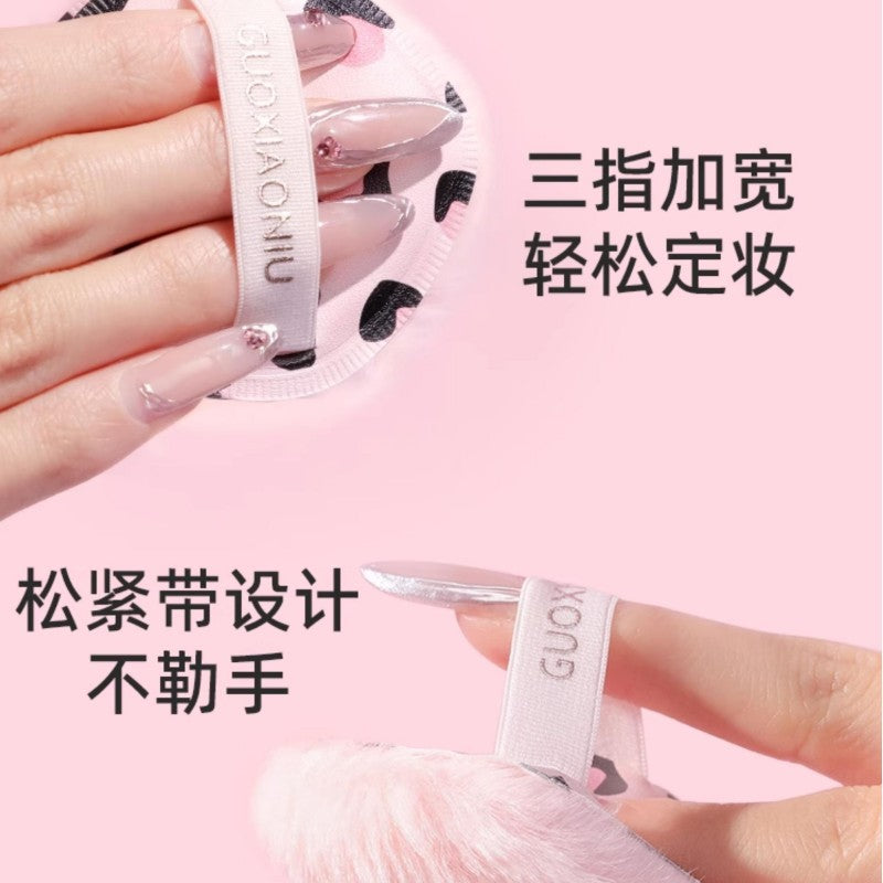 Guoxiaoniu Long-Fiber Loose Powder Puff Guoxiaoniu Pink Leopard 1pcs