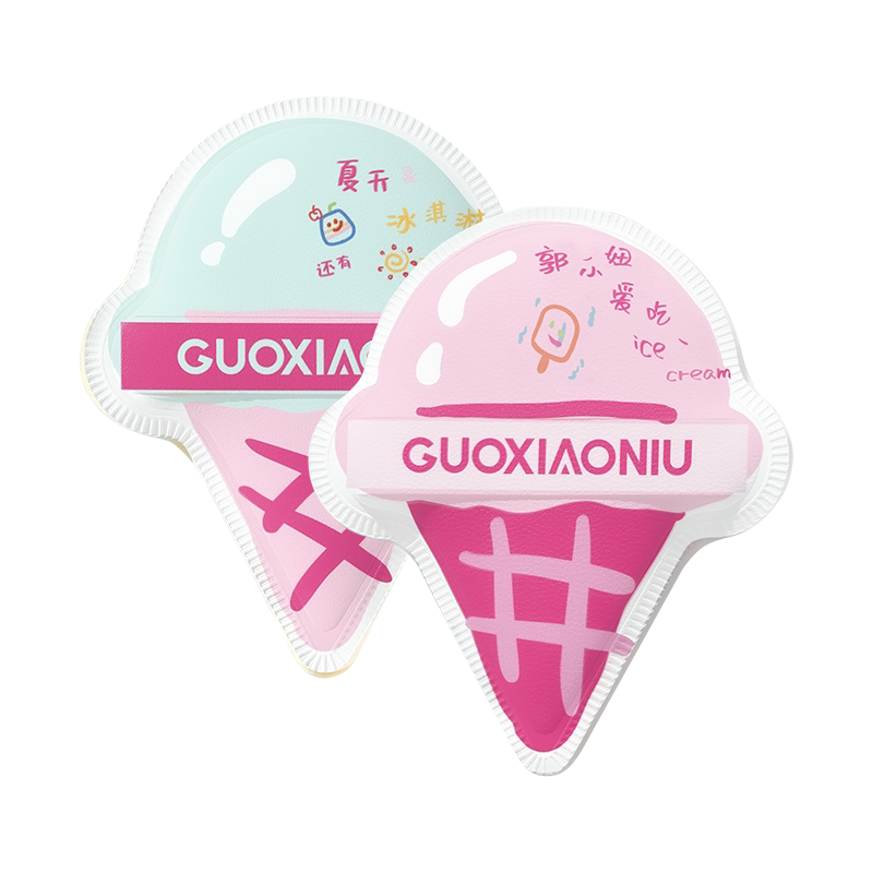 Guoxiaoniu Ice Cream Foundation Puff Strawberry 1pcs