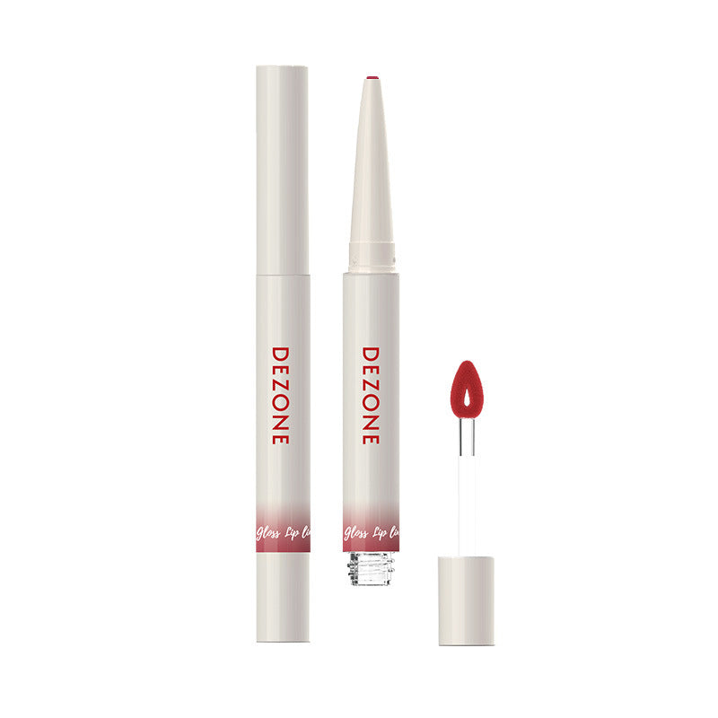 Dezone Dual-Ended Luminous Lip Glaze Tint #CT05 Nude Brown Tea