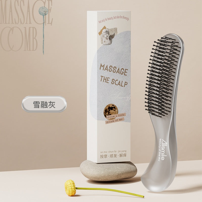 Allsmile Double-Tooth Massage Comb Snow Gray