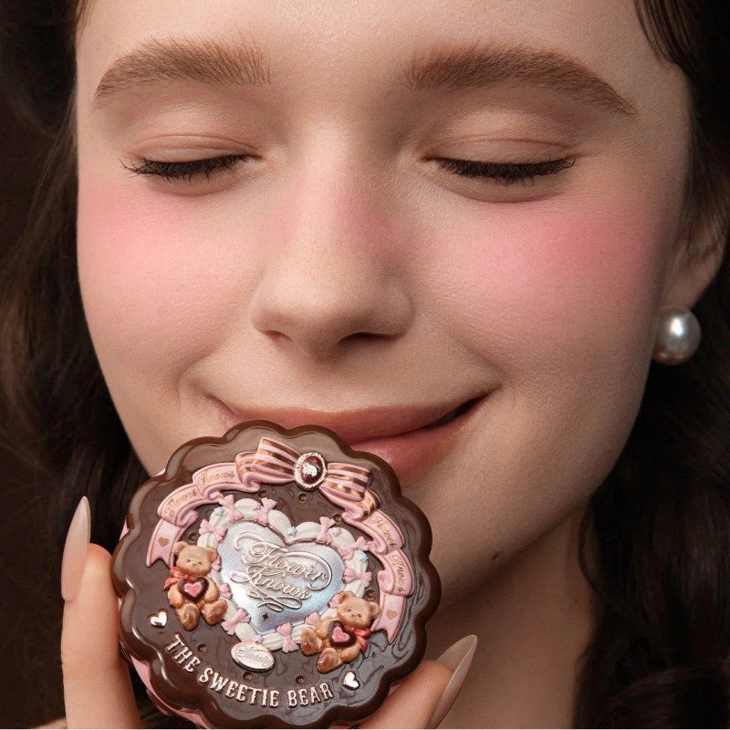 Flower Knows The Sweetie Bear Silk Satin Blush #04 Berry Parfait