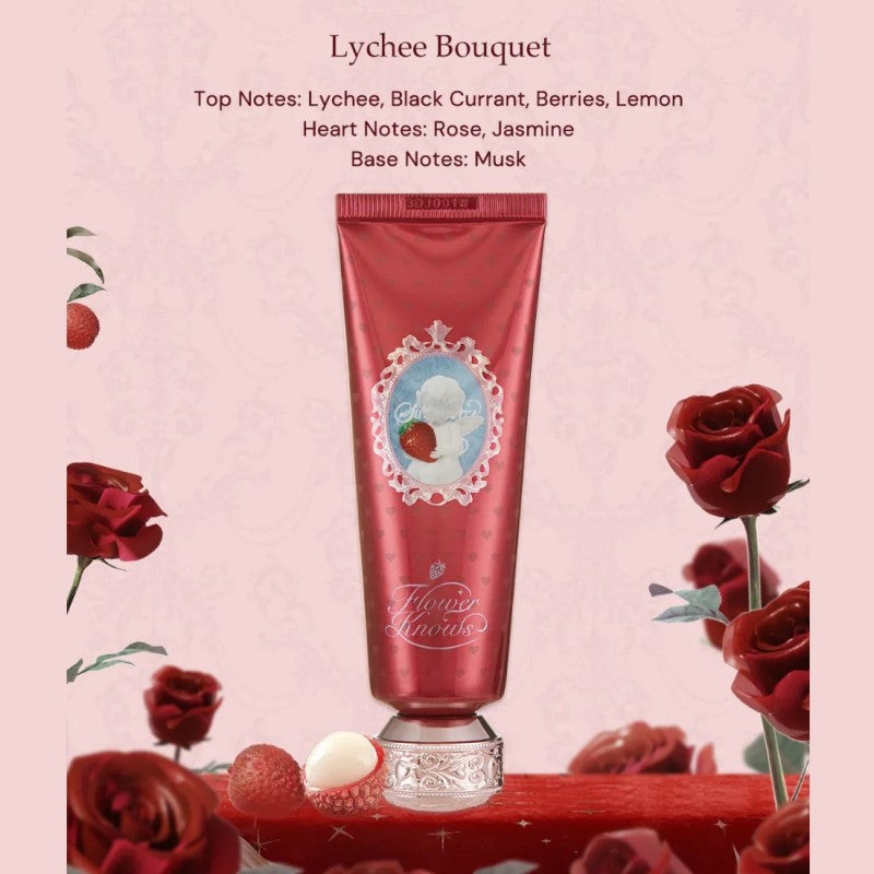 Flower Knows Strawberry Cupid Scented Hand Cream Lychee Bouquet 50g
