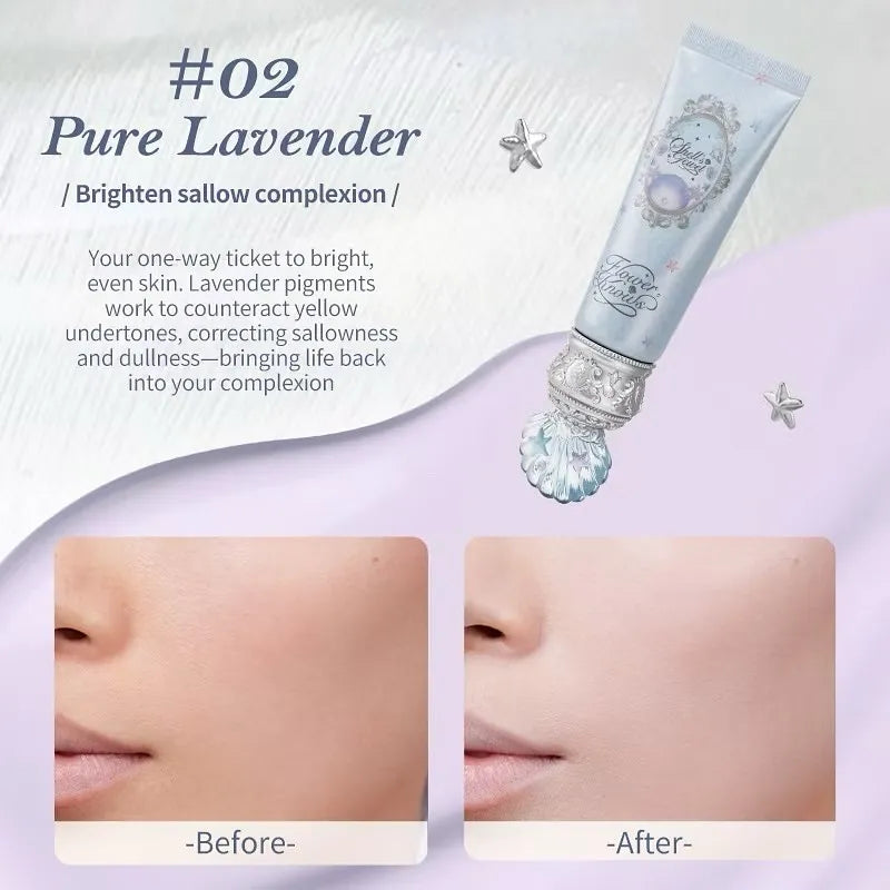 Flower Knows花知晓贝壳珍珠系列调色妆前乳#02白净紫