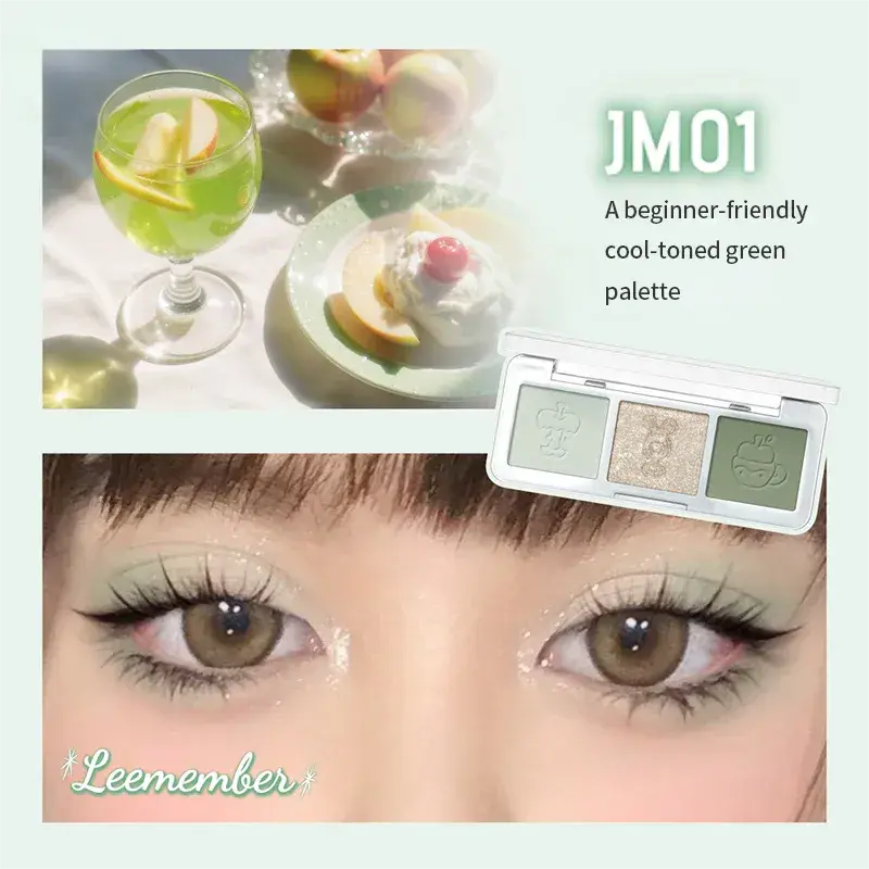 Leemember Petal Play Trio Eyeshadow #JM01 Cool Green