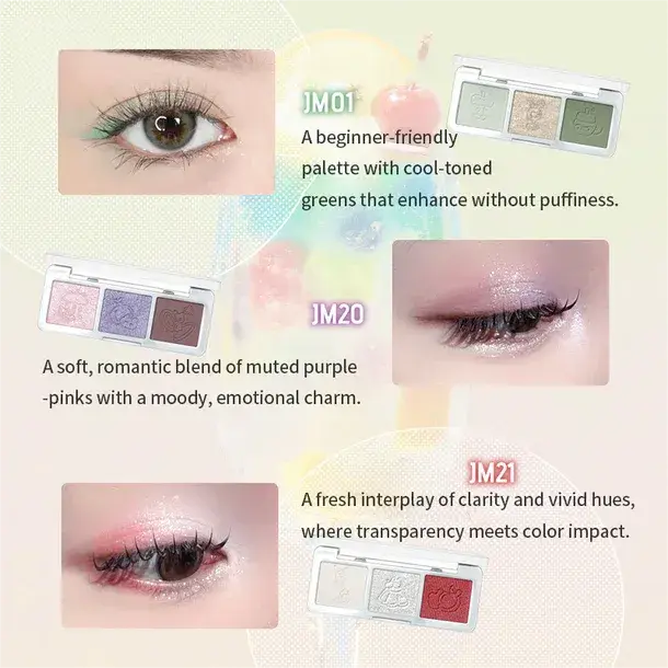 Leemember Petal Play Tri-color Eye Shadow #JM21 Red White