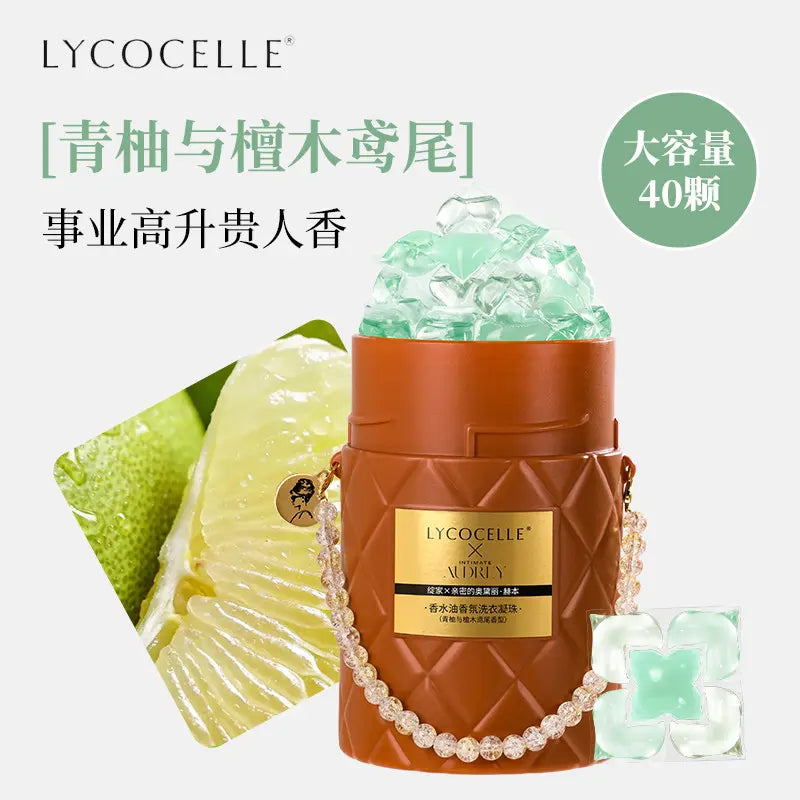 Lycocelle Fragrance Perfume Oil Laundry Pods Green Pomelo & Sandalwood 40pcs