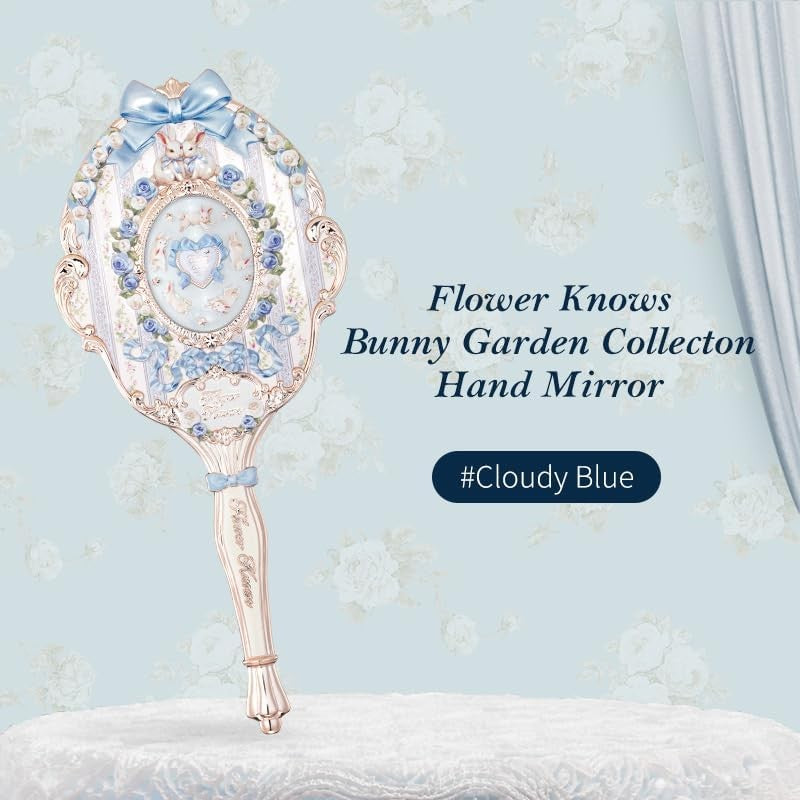 Flower Knows Bunny Garden Hand Mirror Cloudy Blue
