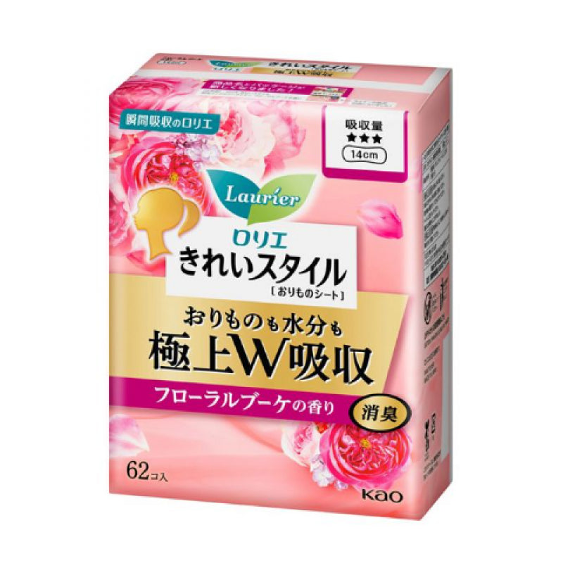 Kao-Laurier-花王乐而雅-W双重快速吸收消臭无香卫生巾-14cm*62枚