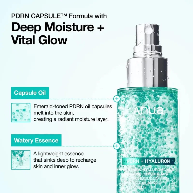 Anua PDRN Hyaluronic Acid Hydrating Capsule Mist 100ml (+Cream 10ml + Pad 2ea)