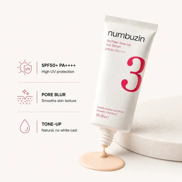 Numbuzin No Filter Tone Up Sun Serum No.3 #01 Blur 50ml