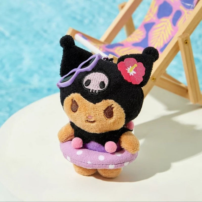 Olive Young x Sanrio Characters Love Summer Tanned Mascot Keychain Kuromi