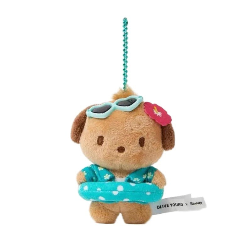 Olive Young × Sanrio Characters Love Summer Tanned Mascot Pochacco