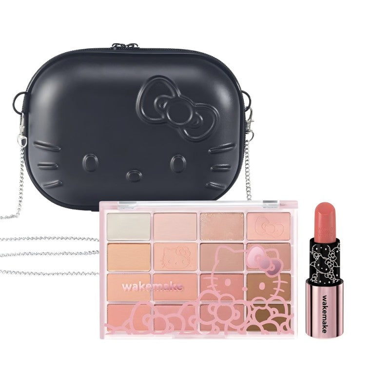 Wakemake Lip & Eye Kit Hello Kitty Edition #01 Warm Tone