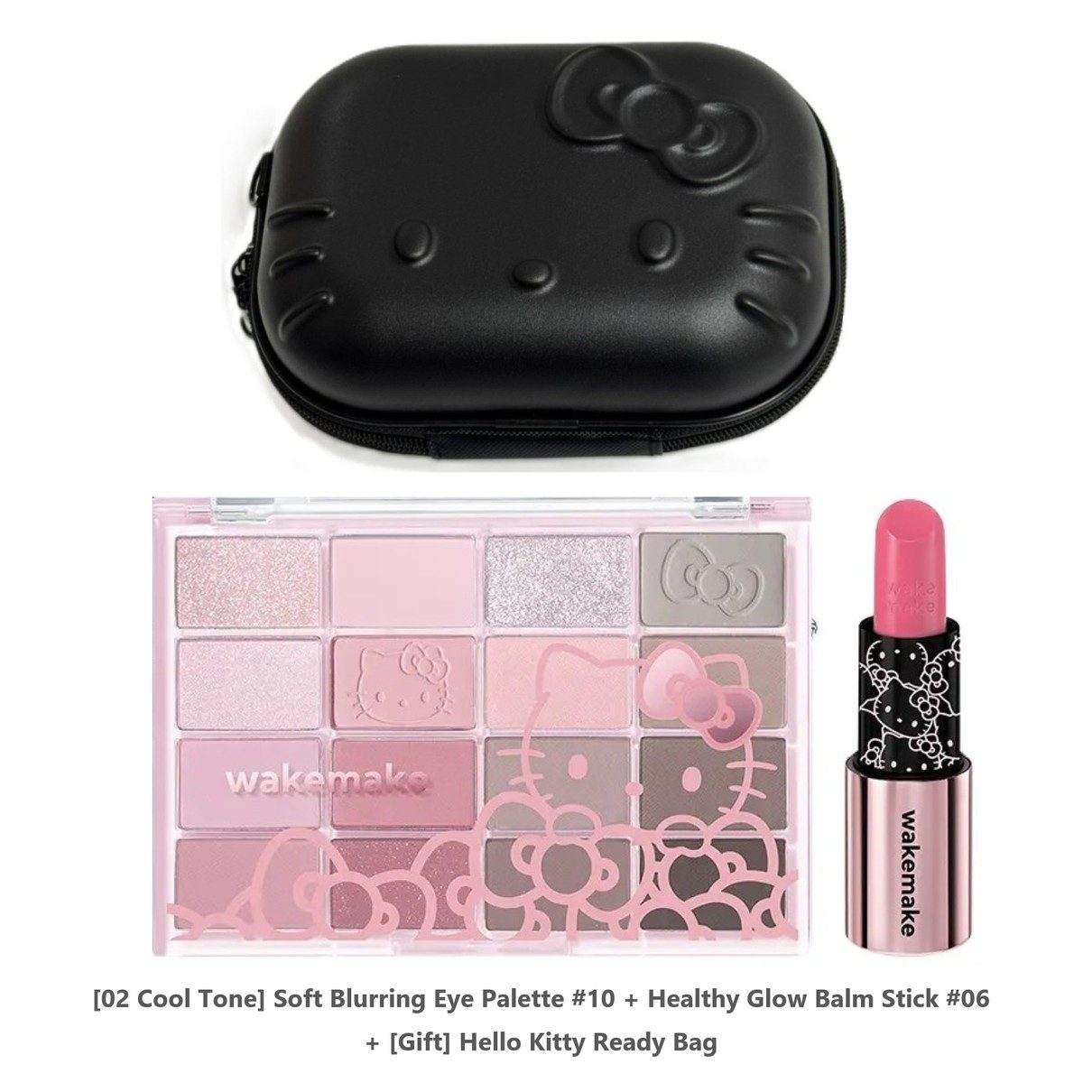 Wakemake Lip & Eye Kit Hello Kitty Edition #02 Cool Tone