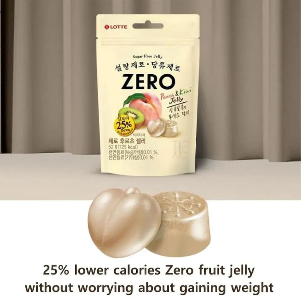 Lotte Zero Sugar-Free Fruit Jelly Peach & Kiwi 238g