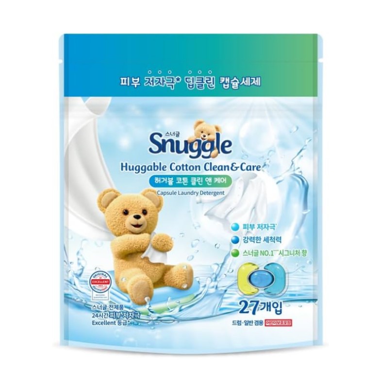 Snuggle Laundry Detergent Huggable Cotton Clean & Care 27pcs