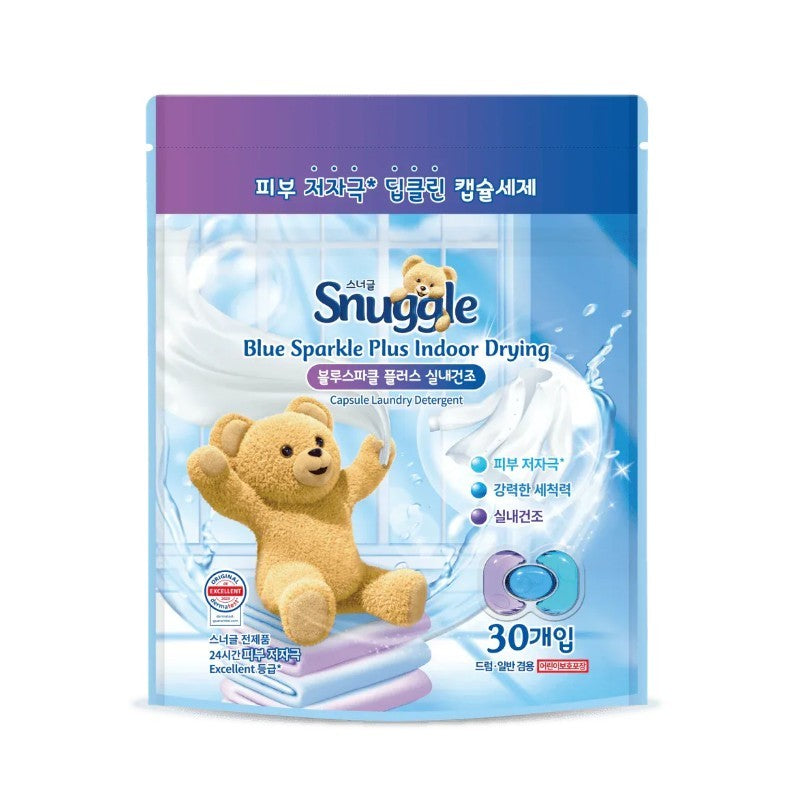 Snuggle Capsule Laundry Detergent Blue Sparkle Plus Indoor Drying 27pcs