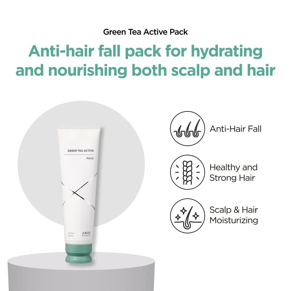 Amos Professional Green Tea Active Hair & Scalp Pack 250ml